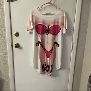 St. Jubileens Bikini Body Mexico T-shirt M Swim Coverup Casual Dopamine Barbie